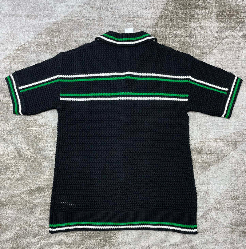 CASABLANCA Crochet Tennis Shirt Blackk