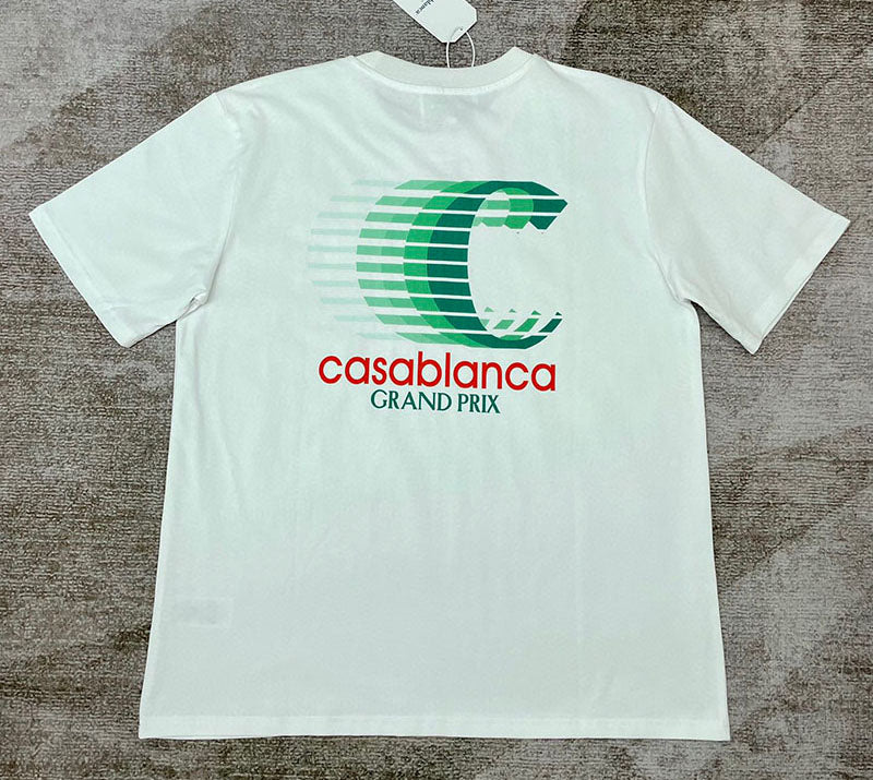 CASABLANCA Grand Prix Logo Double Sided Tee White