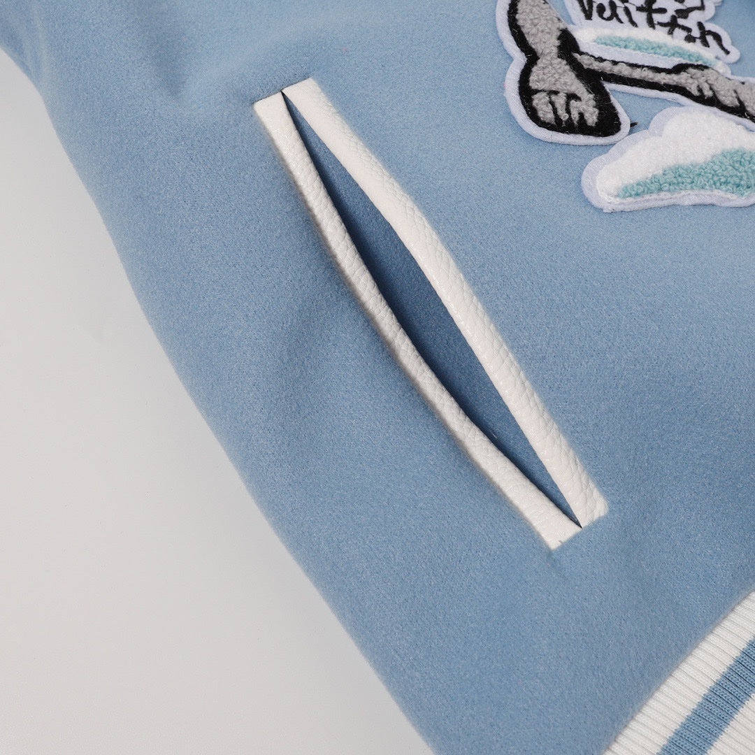 Louis Vuitton Multi Patches Blue Varsity Jacket