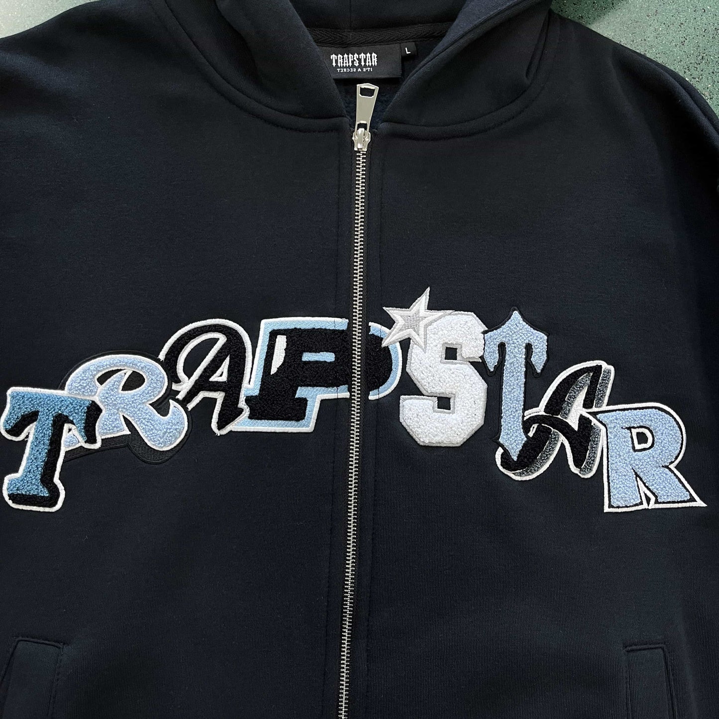 Trapstar Wildcard Chenille Hoodie Tracksuit Black Monochrome Edition