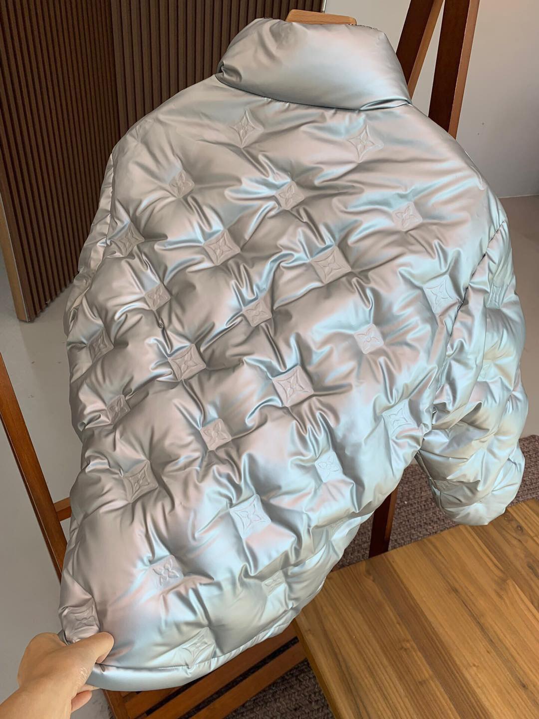 Louis Vuitton Metallic Monogram Flowers Reversible Puffer Jacket
