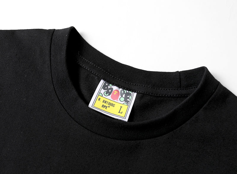 BAPE Multi Label Side Big Ape Head Tee Black