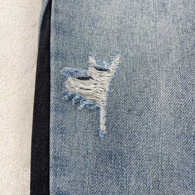 Gallery Dept. Stitching Patch Ripped Flare Loose Jeans