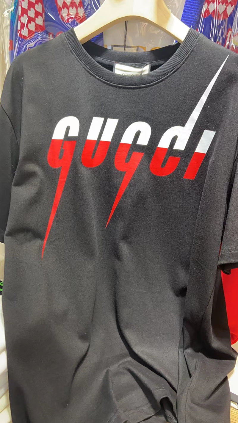 GUCCI Blade logo-print cotton-jersey Black T-shirt
