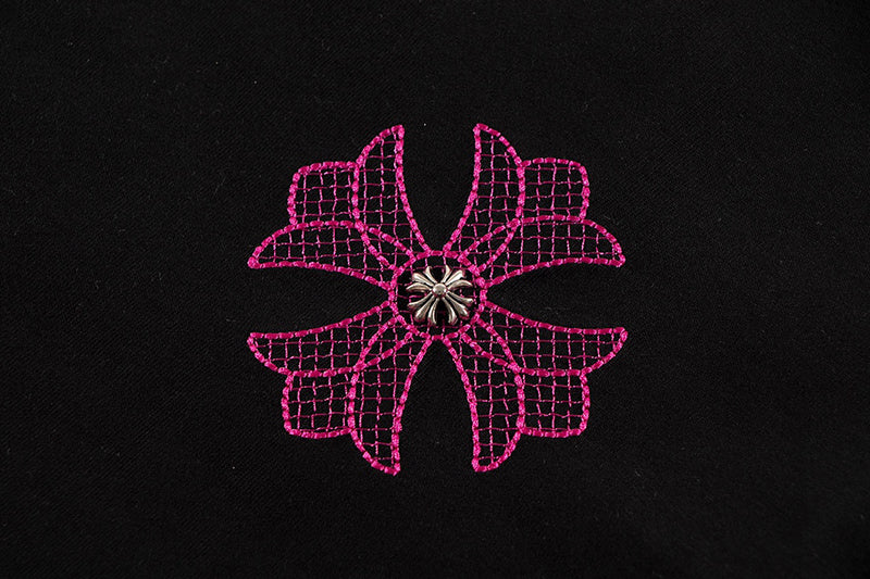 Chrome Hearts - Horseshoe Pink Cross Fleur Pin T-shirt Black