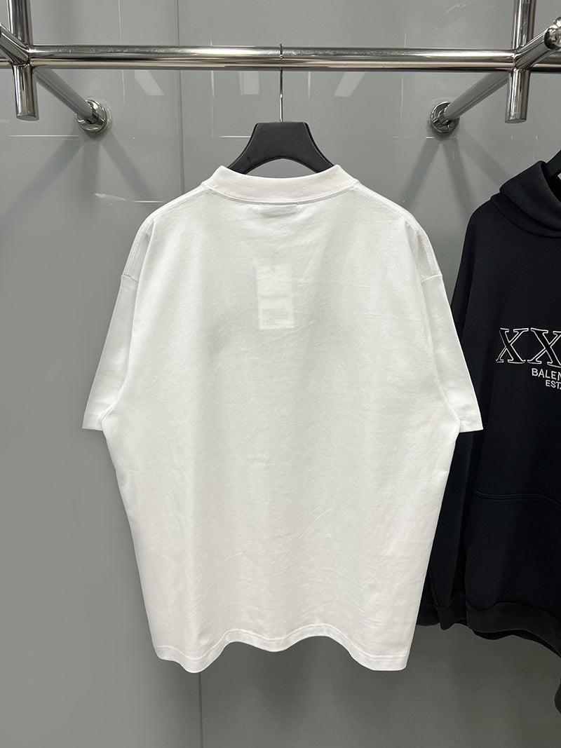 Balenciaga Logo Print Oversized T-Shirt White