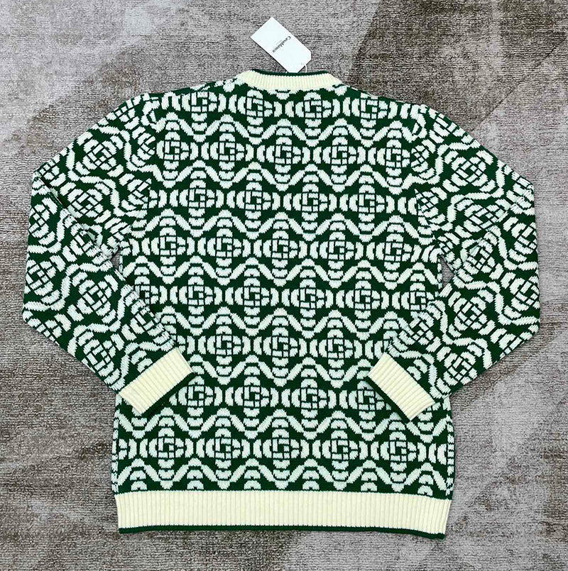 CASABLANCA  Merino Wool-Blend Monogram Sweater