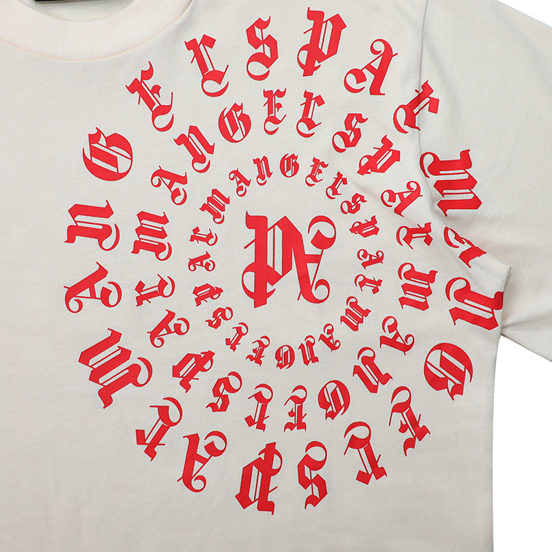 Palm Angels 'Vertigo' Beige Cotton T Shirt