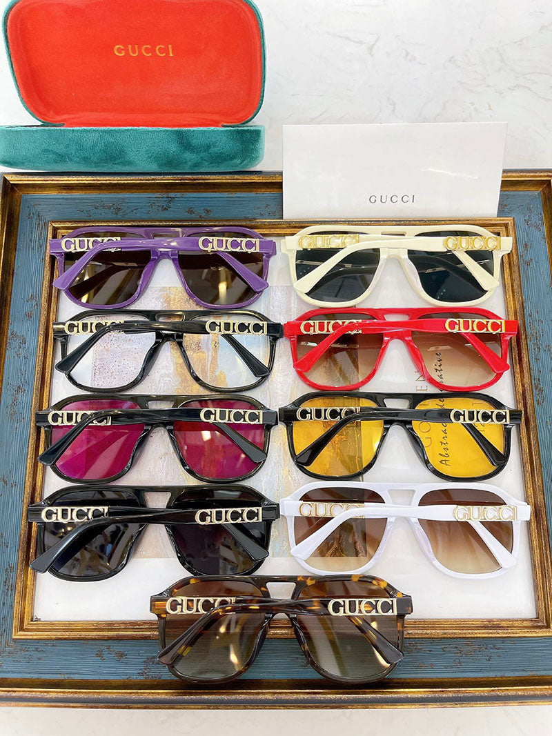 Gucci logo-plaque Tortoiseshell Sunglasses