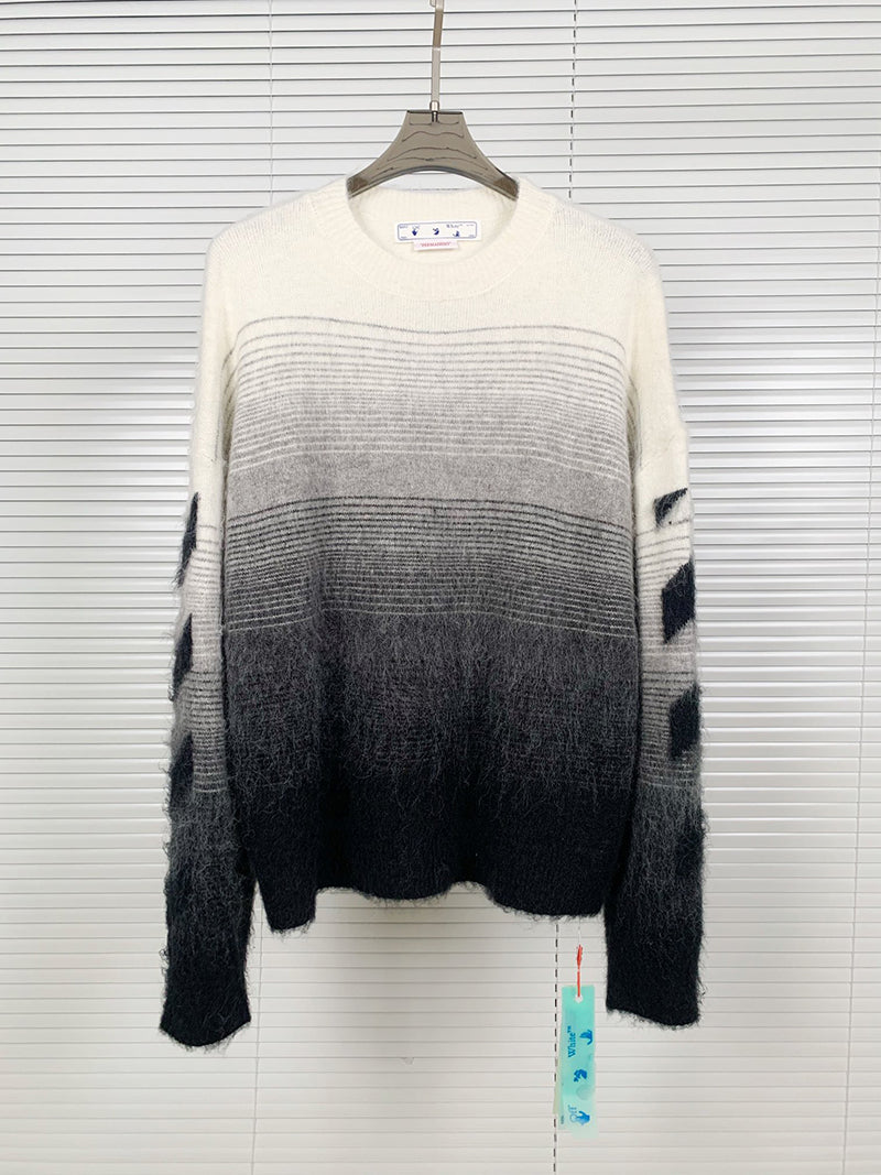 Off-White Diag Arrow Brushed Knit Crewneck Black