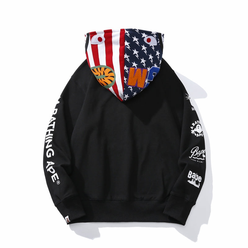 BAPE US Limited Collection USA Shark Hoodie Black
