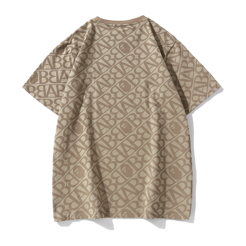 BAPE Sport Monogram Ape Head One Point Tee Beige