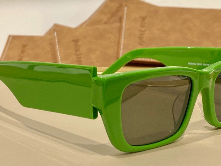Palm Angels Palm Rectangle Frame Sunglasses Green