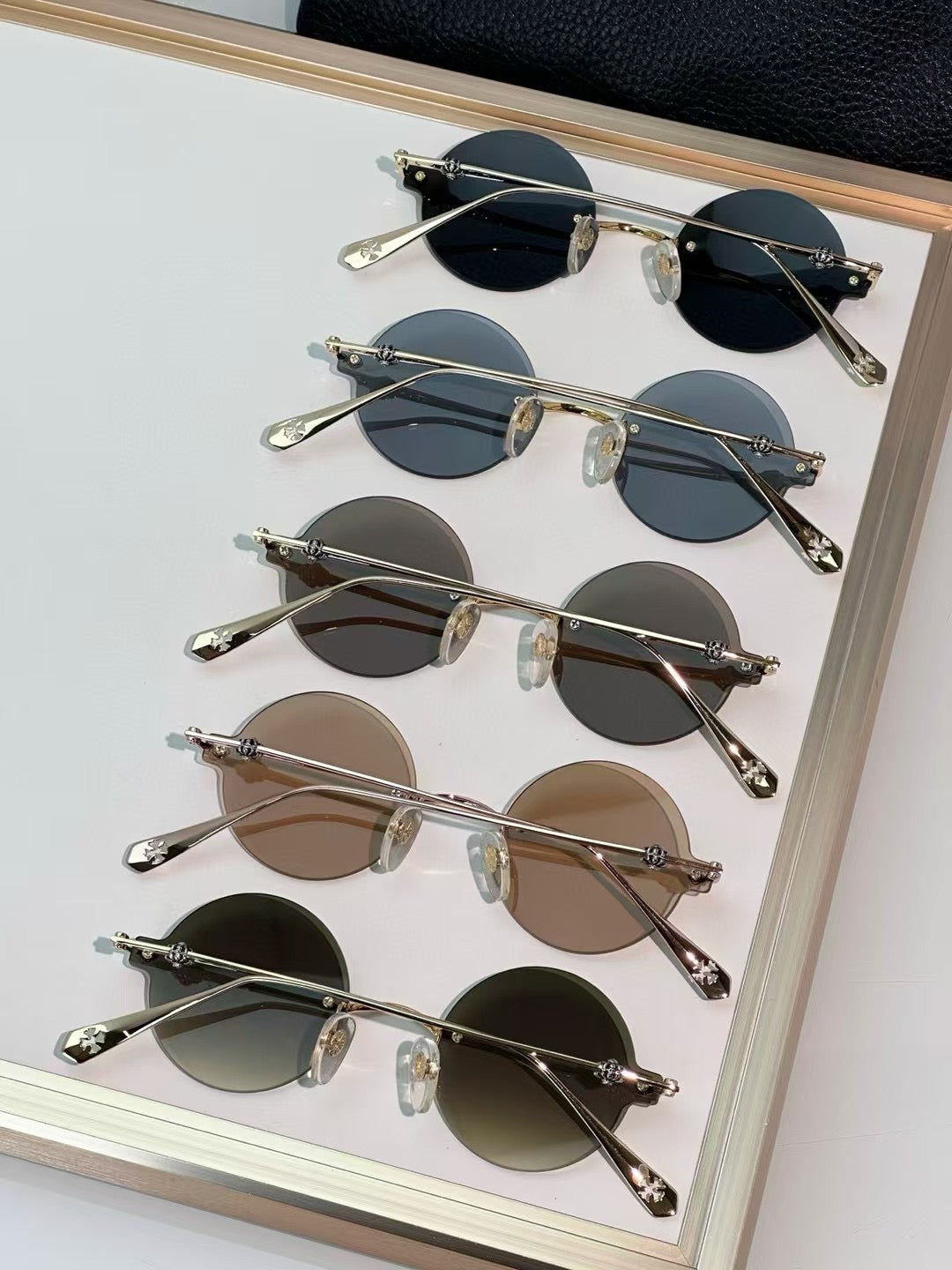 Chrome Hearts Round Sunglasses Caramell