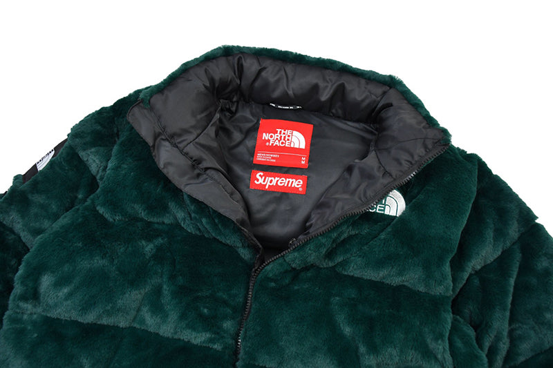 SUPREME X The North Face Faux-Fur Jacket Green