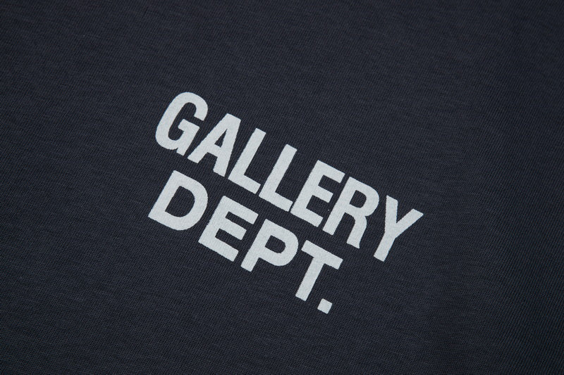 Gallery Dept. Logo Print Crew Neck T-Shirt Black