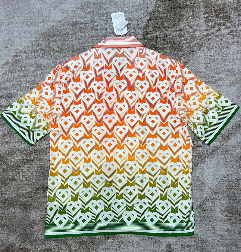 CASABLANCA Gradient Heart Monogram Sport Silk Shirt