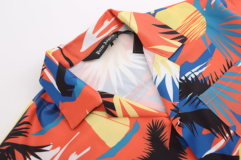 Palm Angels Silk Hawaiian Bowling Shirt