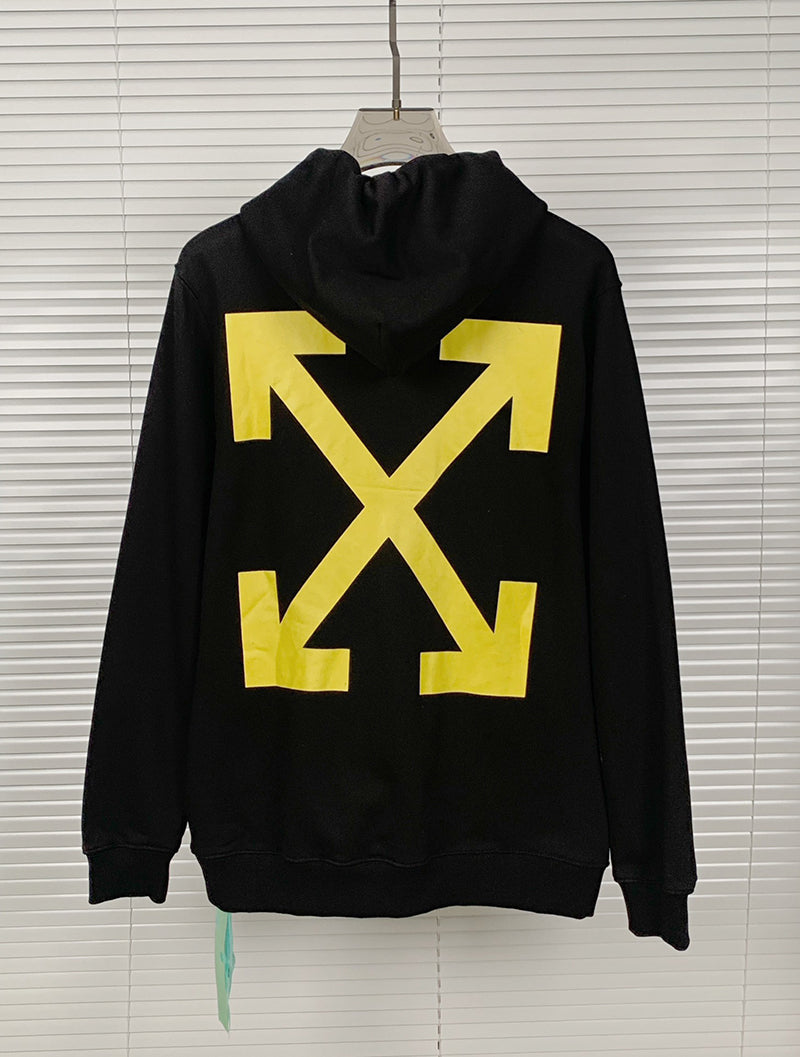 Off-White Arrow Caravaggio St. Fran Slim Hoodie Black/Yellow/Multi