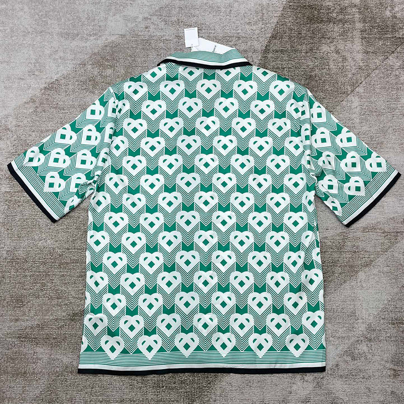CASABLANCA Heart Monogram Sport Silk Shirt