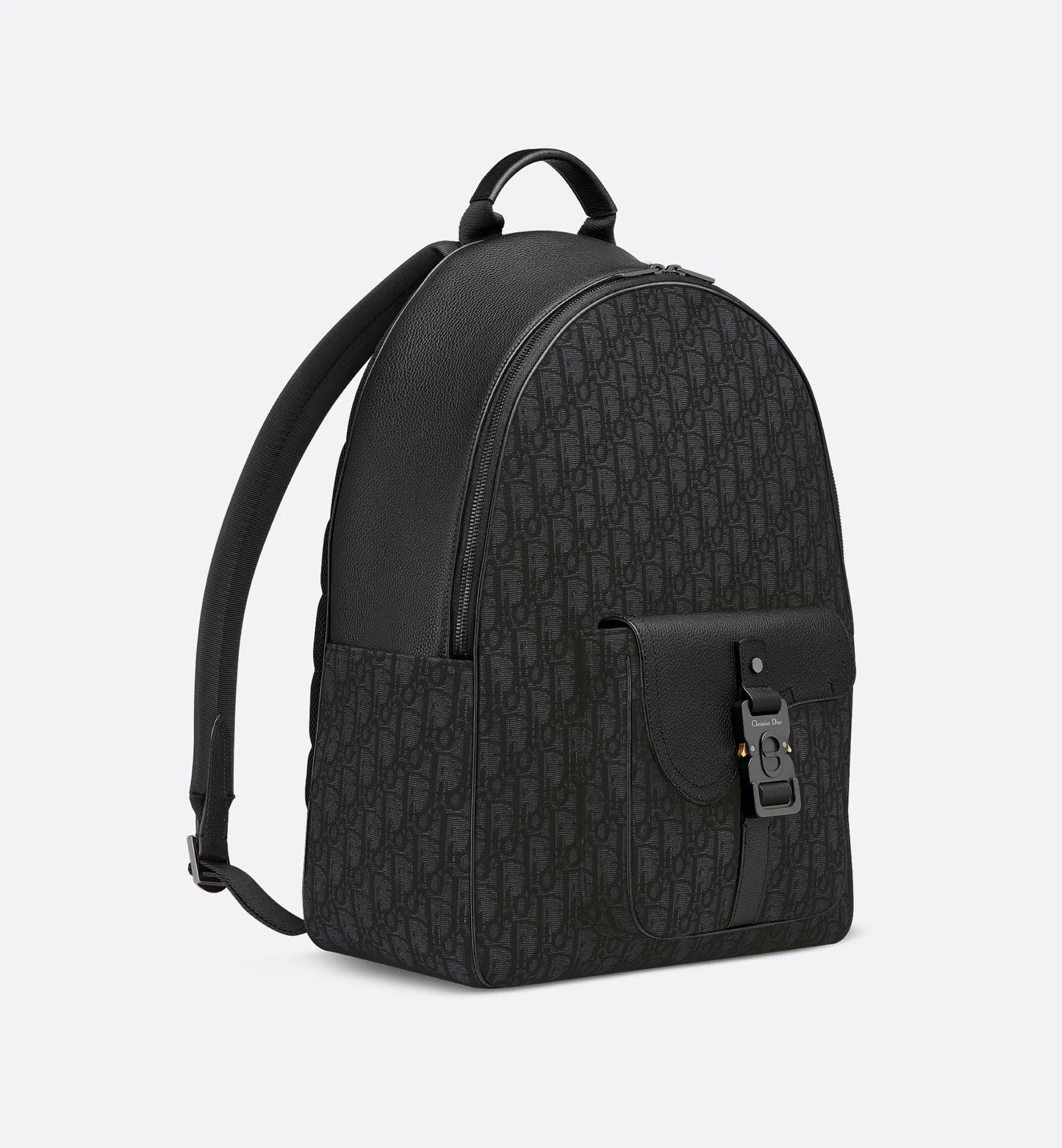 Dior Saddle Backpack with Zipper In Black