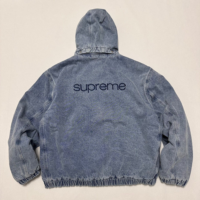 Supreme Faux Shearling Lined Bomber Jacket Denim