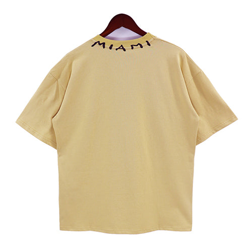 Palm Angels Crew-neck Logo T-shirt Khaki