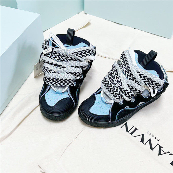 Lanvin Curb Sneaker Black Light Blue