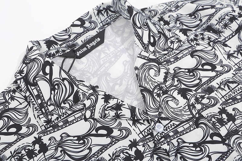 Palm Angels Waves Bowling Shirt