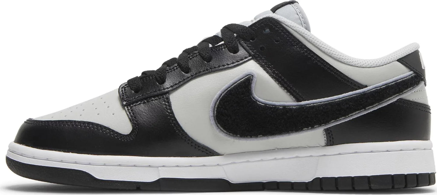 Dunk Low 'Chenille Swoosh - Black Grey Fog'