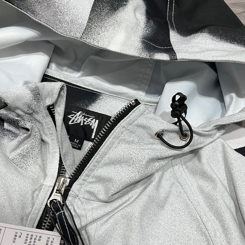 Stussy 8 Ball Beach Shell 'Grayscale'