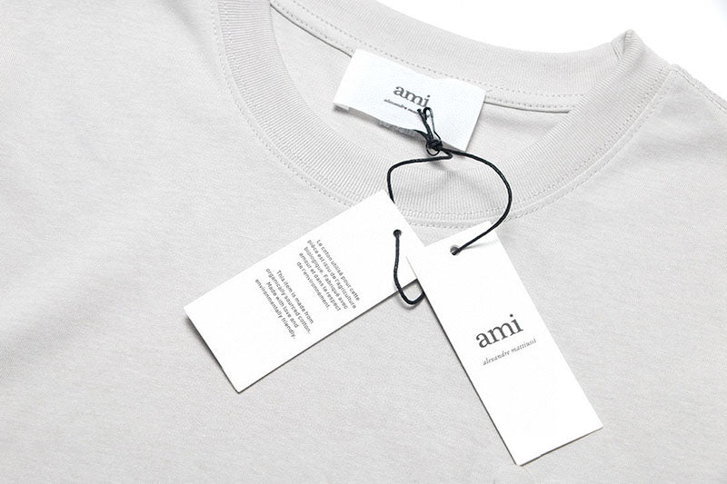 AMI Paris logo-patch Cotton T-shirt White