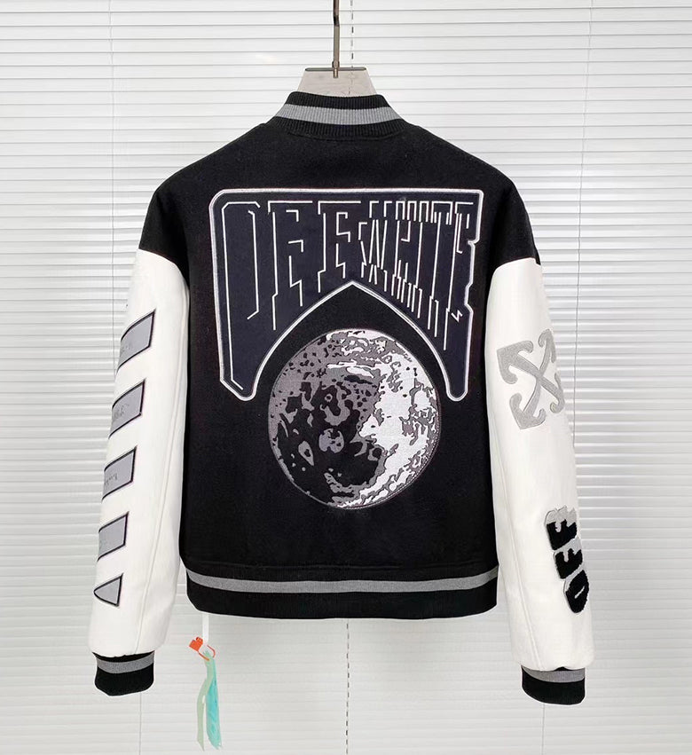 OFF-WHITE c/o Virgil Abloh Meteor Moon Bomber Jacket in Black