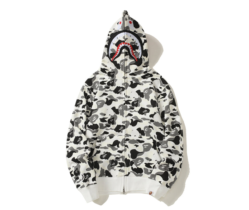 BAPE 1st Camo Shark Full Zip Hoodie Gray