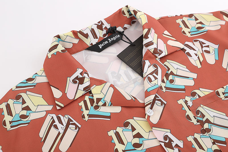 Palm Angels PA Bowling Shirt Red