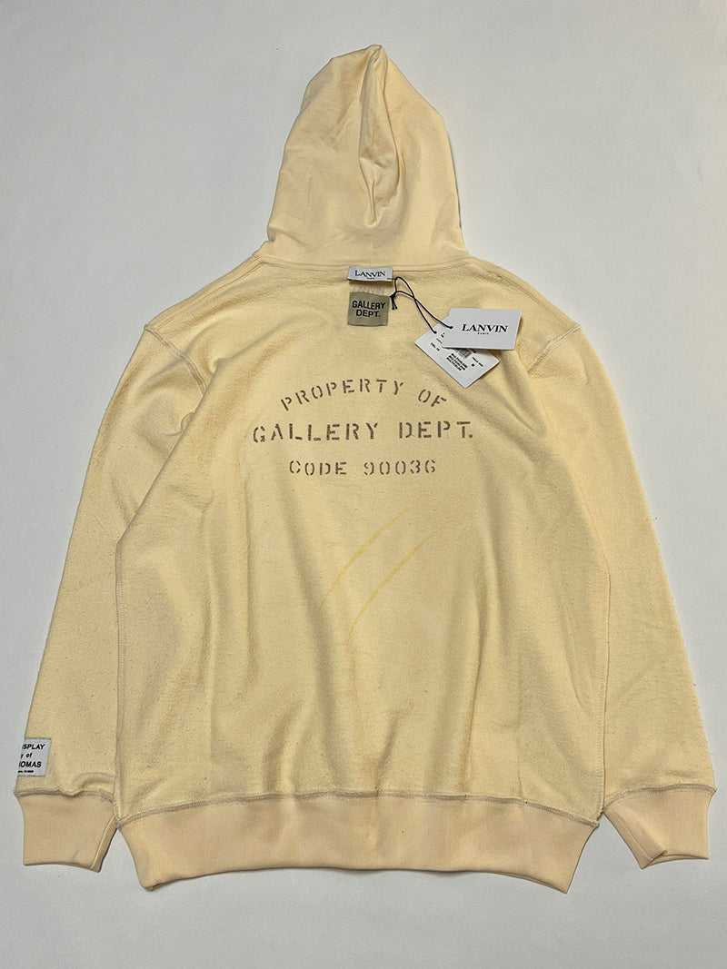 Gallery Dept. x Lanvin Logo Washed Cotton Relaxed Hoodie Breige