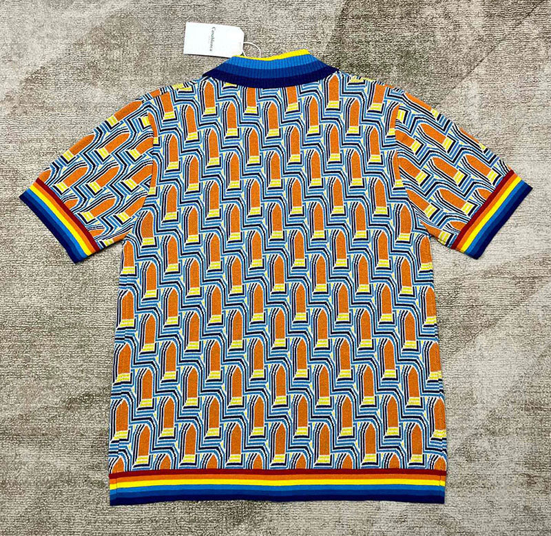 CASABLANCA L'Arche De Nuit Knit Short-Sleeve Shirt
