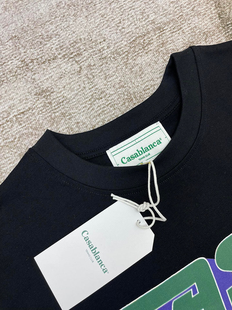 CASABLANCA Casa Racing 3D Printed Oversized T-Shirt Black