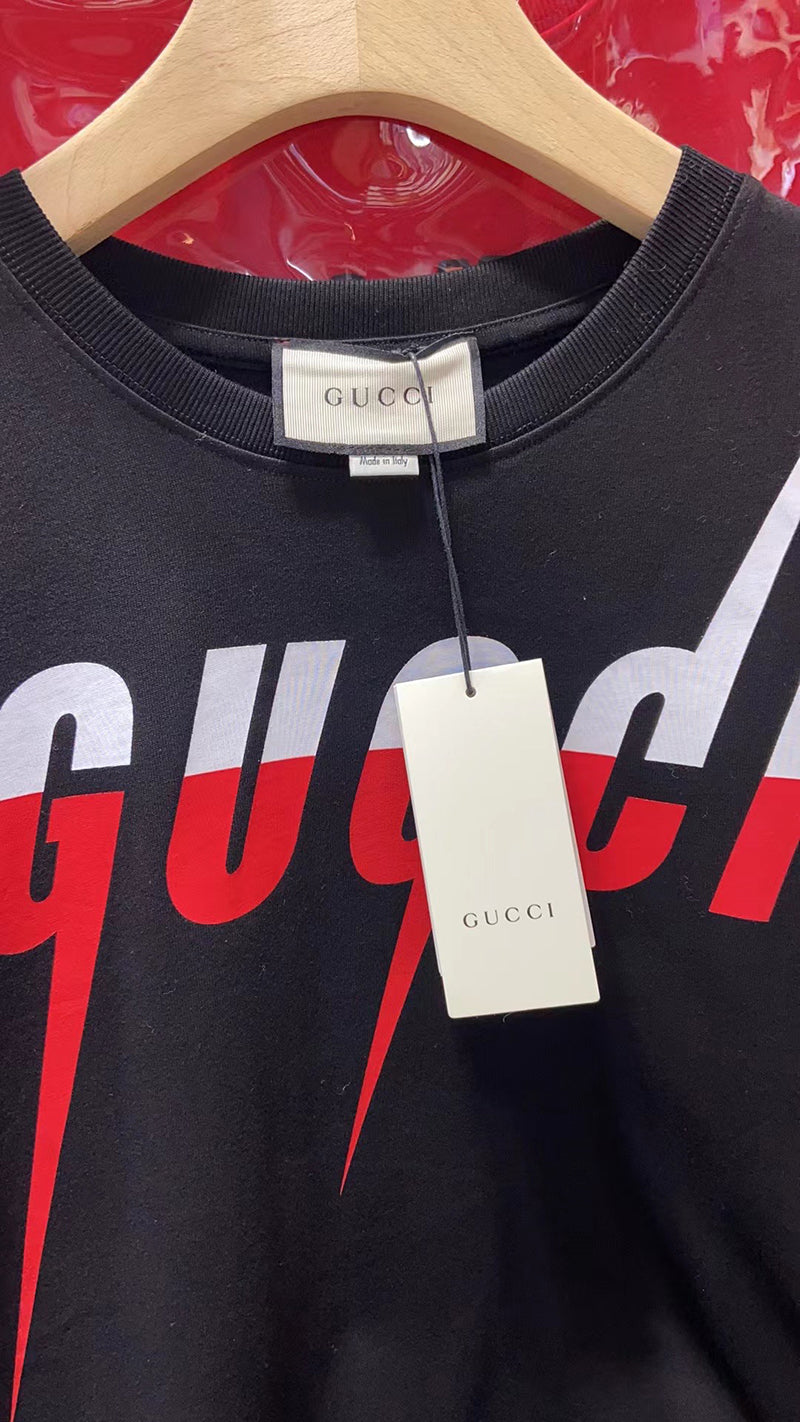 GUCCI Blade logo-print cotton-jersey Black T-shirt