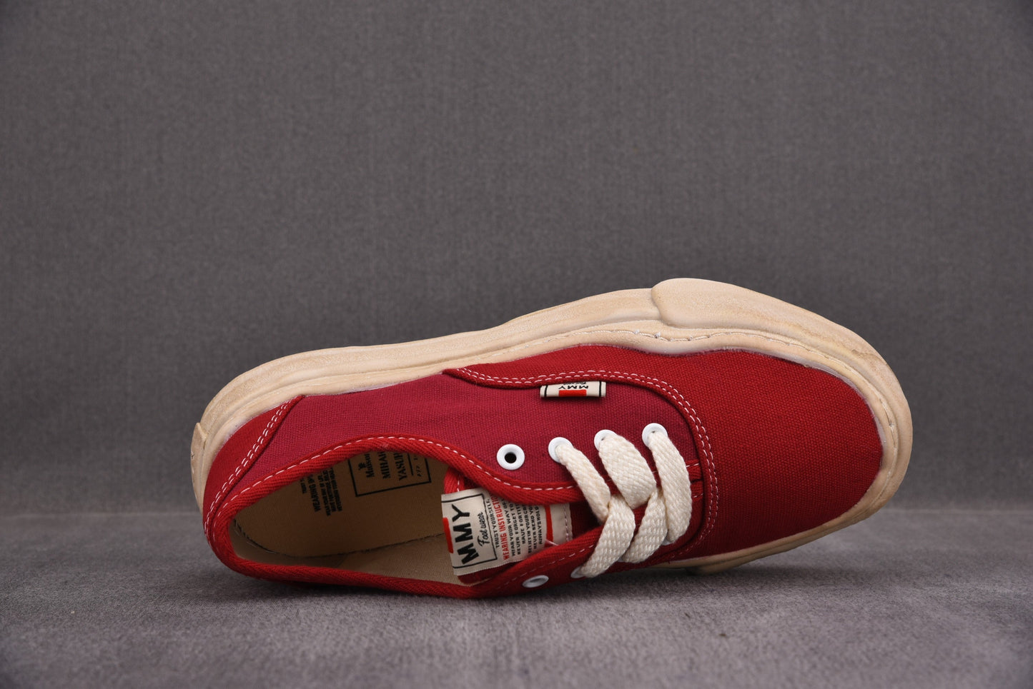Maison Mihara Yasuiro Baker OG Sole Over Dyed Canvas Low Red