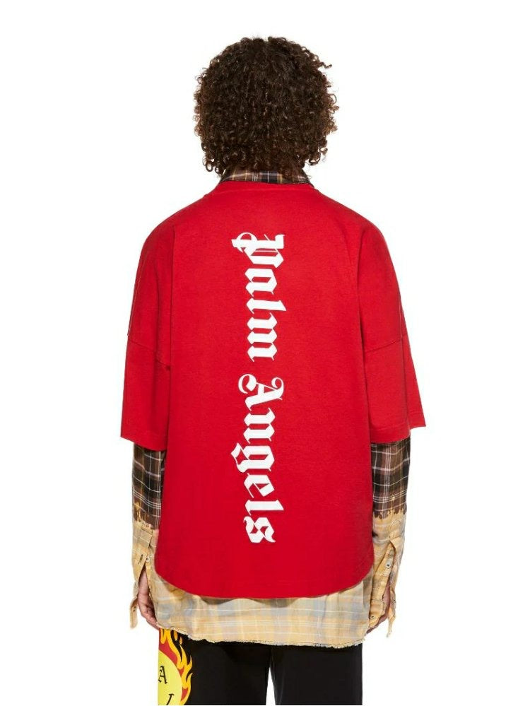 Palm Angels Vertical Logo T Shirt Red
