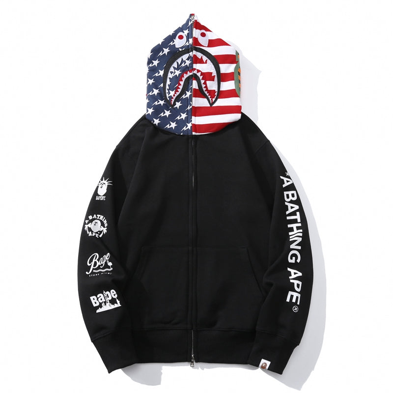 BAPE US Limited Collection USA Shark Hoodie Black