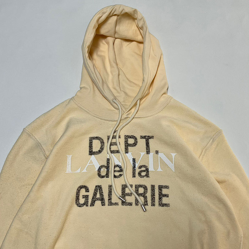 Gallery Dept. x Lanvin Logo Washed Cotton Relaxed Hoodie Breige