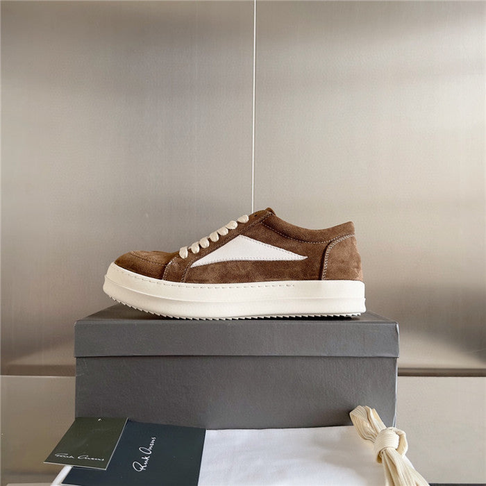 Rick Owens Vintage Sneaks Velour Suede Dust Grey Milk White