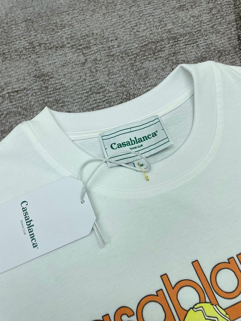 CASABLANCA Afro Cubism Tennis Club T Shirt White