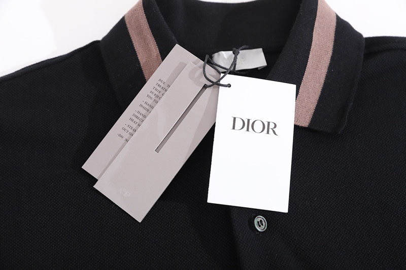 DIOR Men 2022 Graphic Print Polo Black shirt
