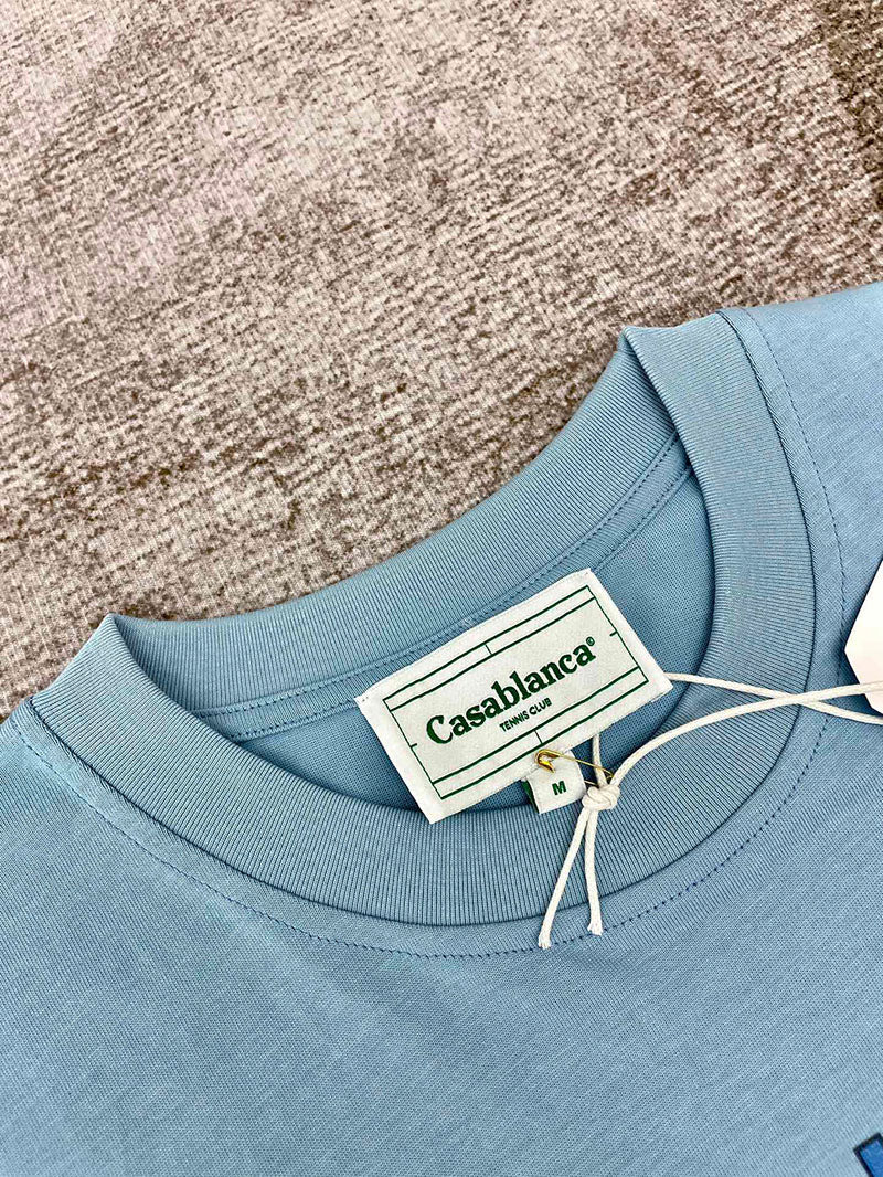 CASABLANCA Tennis Club Sub Printed T-Shirt Blue