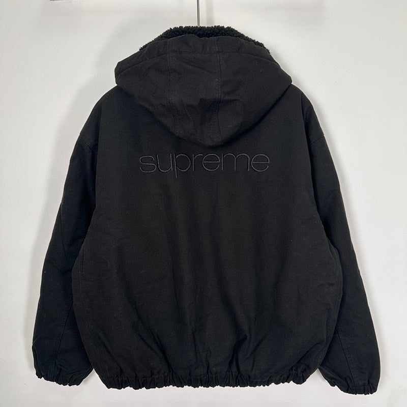 Supreme Faux Shearling Lined Bomber Jacket Black