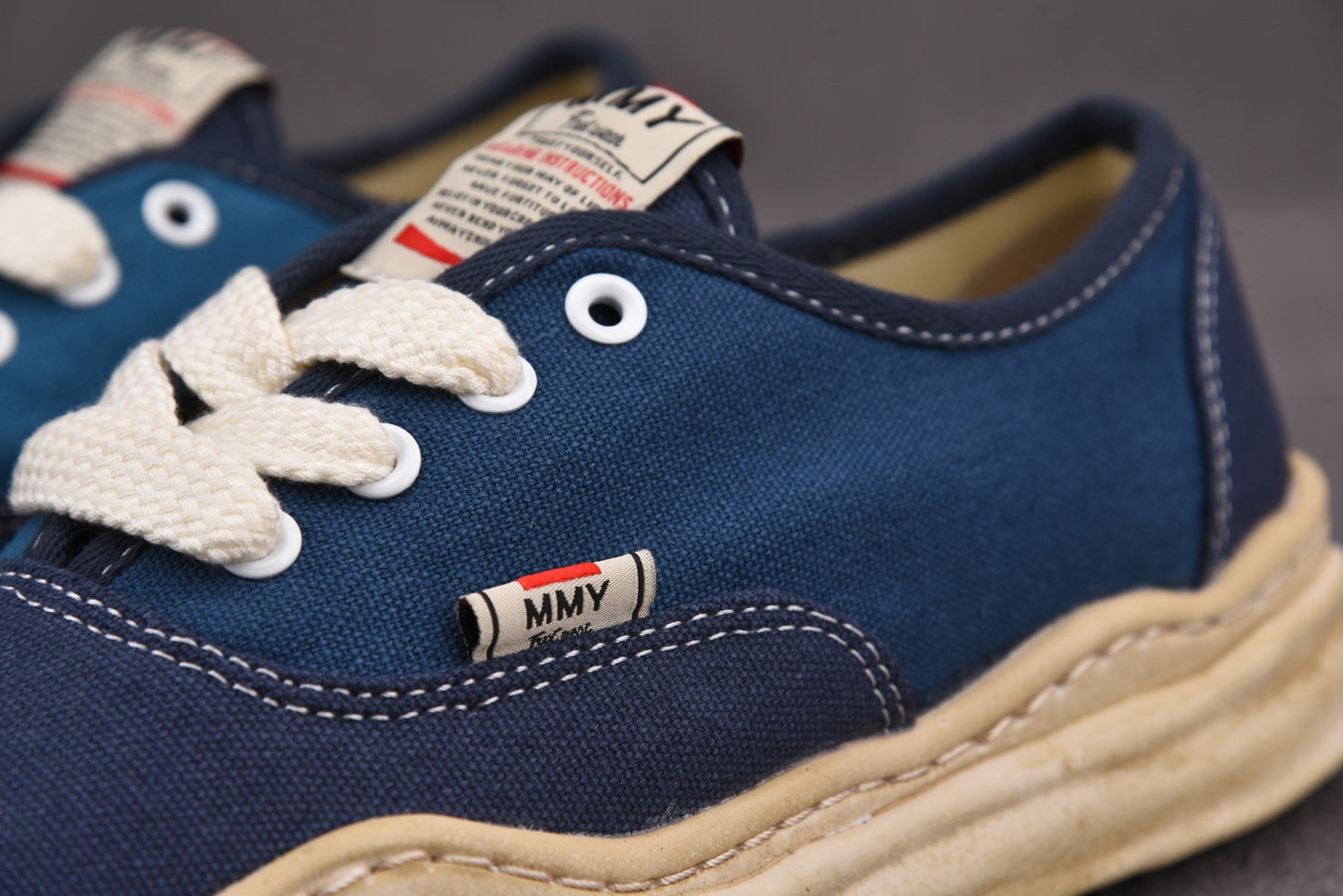 Maison Mihara Yasuiro Baker OD OG Sole Canvas Low Blue