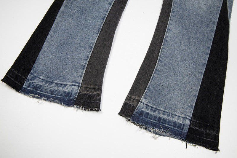 Gallery Dept. Stitching Patch Ripped Flare Loose Jeans